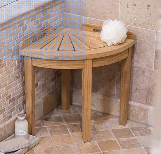 corner shower stool with handles